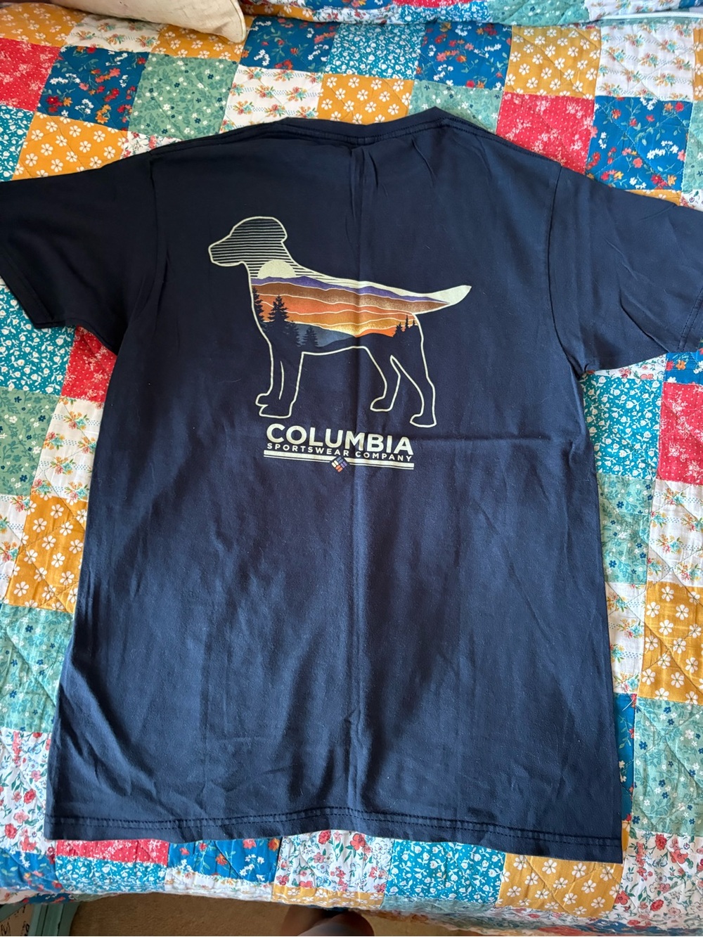 Columbia Navy Dog Sunset Graphic Tee